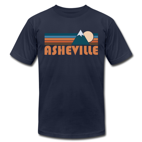 Asheville, North Carolina T-Shirt - Retro Mountain Unisex Asheville T Shirt - navy