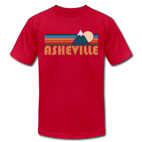 Asheville, North Carolina T-Shirt - Retro Mountain Unisex Asheville T Shirt - red