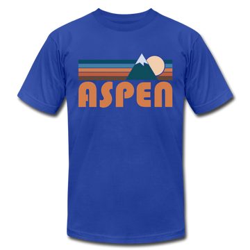Aspen, Colorado T-Shirt - Retro Mountain Unisex Aspen T Shirt - royal blue