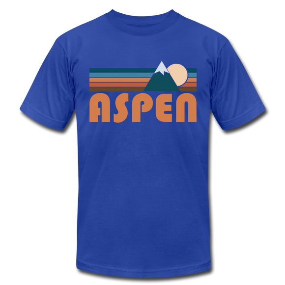 Aspen, Colorado T-Shirt - Retro Mountain Unisex Aspen T Shirt - royal blue
