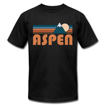 Aspen, Colorado T-Shirt - Retro Mountain Unisex Aspen T Shirt - black