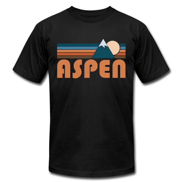 Aspen, Colorado T-Shirt - Retro Mountain Unisex Aspen T Shirt - black