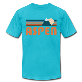 Aspen, Colorado T-Shirt - Retro Mountain Unisex Aspen T Shirt - turquoise