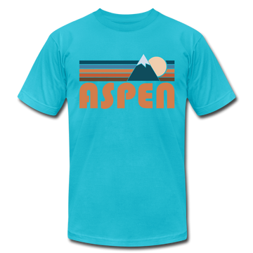 Aspen, Colorado T-Shirt - Retro Mountain Unisex Aspen T Shirt - turquoise