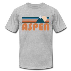 Aspen, Colorado T-Shirt - Retro Mountain Unisex Aspen T Shirt - heather gray