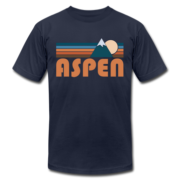 Aspen, Colorado T-Shirt - Retro Mountain Unisex Aspen T Shirt - navy