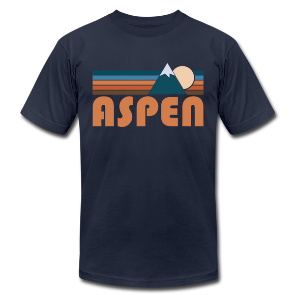Aspen, Colorado T-Shirt - Retro Mountain Unisex Aspen T Shirt - navy