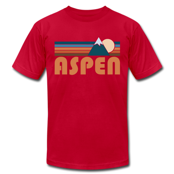 Aspen, Colorado T-Shirt - Retro Mountain Unisex Aspen T Shirt - red