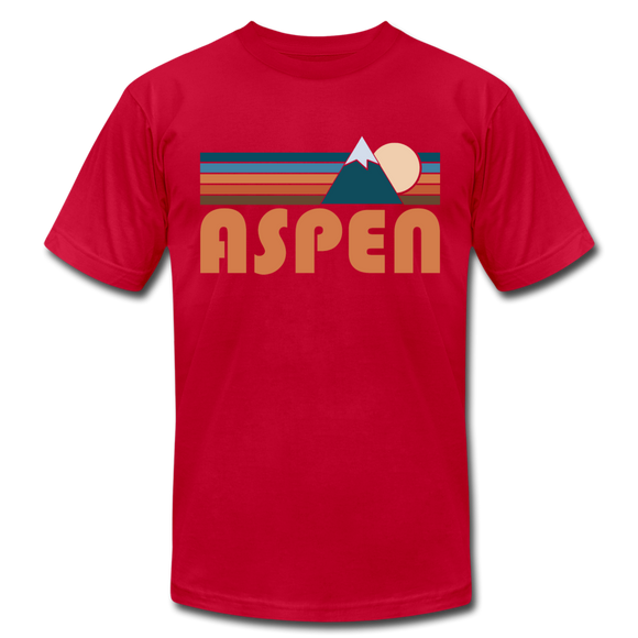 Aspen, Colorado T-Shirt - Retro Mountain Unisex Aspen T Shirt - red
