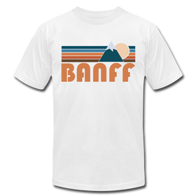 Banff, Canada T-Shirt - Retro Mountain Unisex Banff T Shirt - white