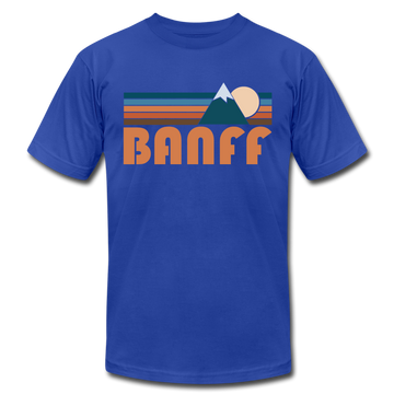 Banff, Canada T-Shirt - Retro Mountain Unisex Banff T Shirt - royal blue