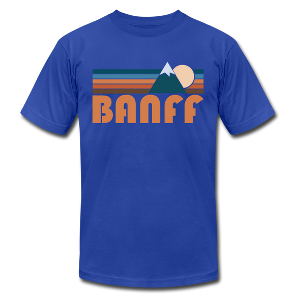 Banff, Canada T-Shirt - Retro Mountain Unisex Banff T Shirt - royal blue