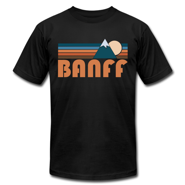 Banff, Canada T-Shirt - Retro Mountain Unisex Banff T Shirt - black