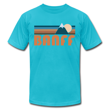 Banff, Canada T-Shirt - Retro Mountain Unisex Banff T Shirt - turquoise