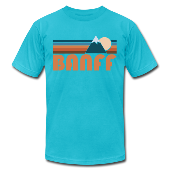 Banff, Canada T-Shirt - Retro Mountain Unisex Banff T Shirt - turquoise