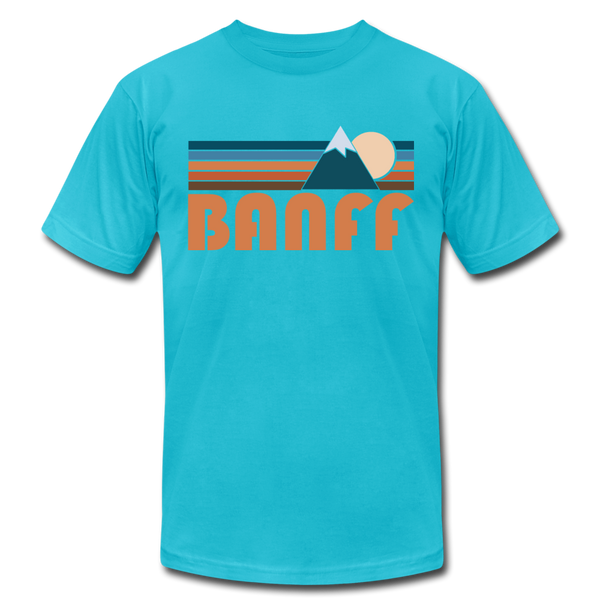 Banff, Canada T-Shirt - Retro Mountain Unisex Banff T Shirt - turquoise