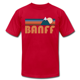Banff, Canada T-Shirt - Retro Mountain Unisex Banff T Shirt - red