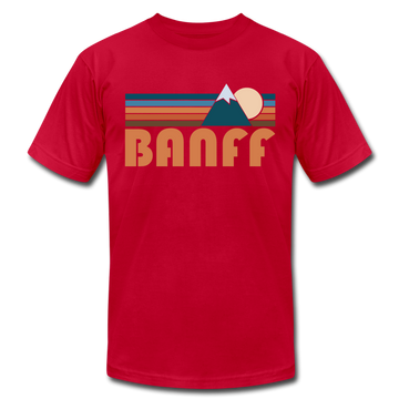 Banff, Canada T-Shirt - Retro Mountain Unisex Banff T Shirt - red