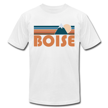 Boise, Idaho T-Shirt - Retro Mountain Unisex Boise T Shirt - white