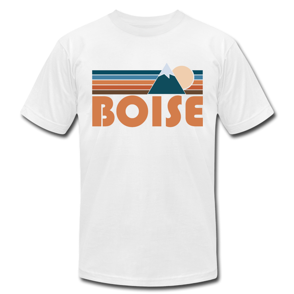 Boise, Idaho T-Shirt - Retro Mountain Unisex Boise T Shirt - white