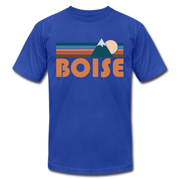 Boise, Idaho T-Shirt - Retro Mountain Unisex Boise T Shirt - royal blue