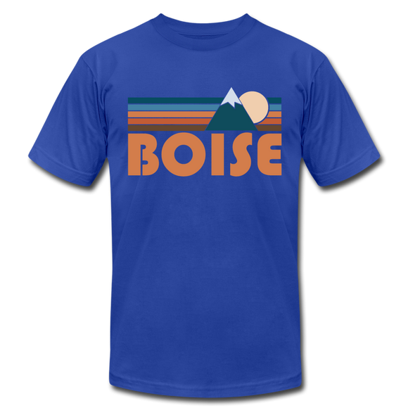 Boise, Idaho T-Shirt - Retro Mountain Unisex Boise T Shirt - royal blue