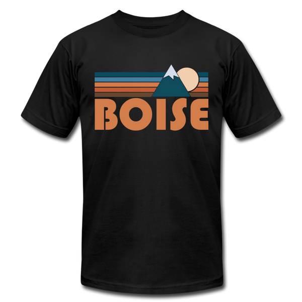 Boise, Idaho T-Shirt - Retro Mountain Unisex Boise T Shirt - black