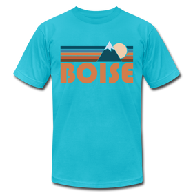 Boise, Idaho T-Shirt - Retro Mountain Unisex Boise T Shirt - turquoise