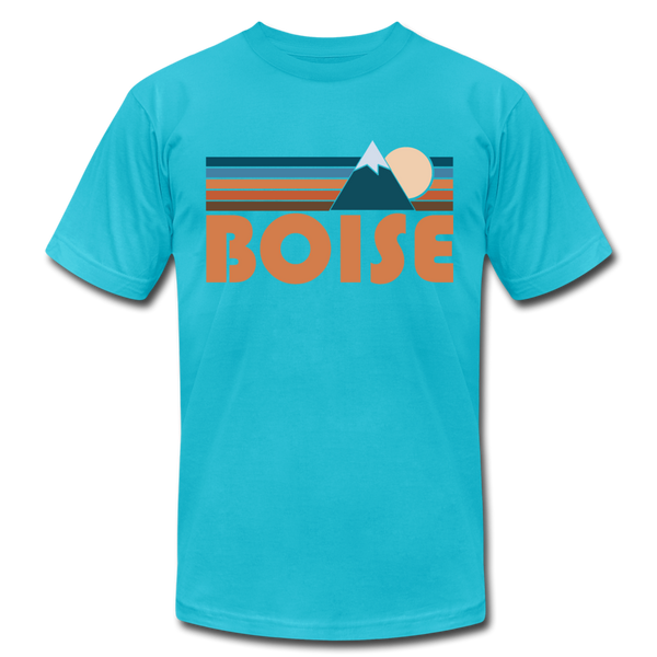 Boise, Idaho T-Shirt - Retro Mountain Unisex Boise T Shirt - turquoise