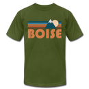 Boise, Idaho T-Shirt - Retro Mountain Unisex Boise T Shirt - olive