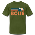 Boise, Idaho T-Shirt - Retro Mountain Unisex Boise T Shirt - olive
