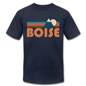 Boise, Idaho T-Shirt - Retro Mountain Unisex Boise T Shirt - navy