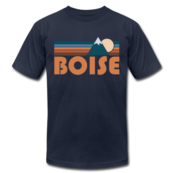 Boise, Idaho T-Shirt - Retro Mountain Unisex Boise T Shirt - navy