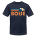 Boise, Idaho T-Shirt - Retro Mountain Unisex Boise T Shirt - navy