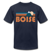 Boise, Idaho T-Shirt - Retro Mountain Unisex Boise T Shirt - navy