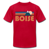 Boise, Idaho T-Shirt - Retro Mountain Unisex Boise T Shirt - red