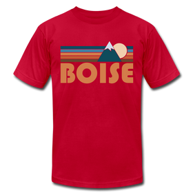 Boise, Idaho T-Shirt - Retro Mountain Unisex Boise T Shirt - red