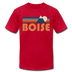 Boise, Idaho T-Shirt - Retro Mountain Unisex Boise T Shirt - red