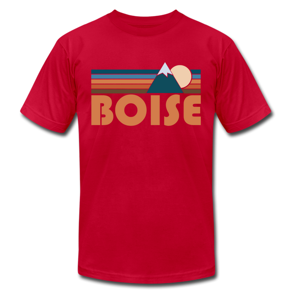 Boise, Idaho T-Shirt - Retro Mountain Unisex Boise T Shirt - red