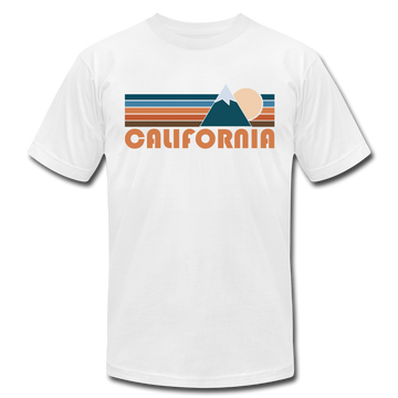 California T-Shirt - Retro Mountain Unisex California T Shirt - white