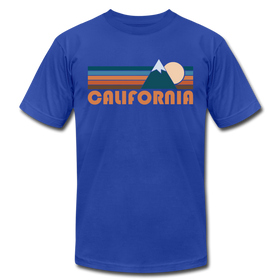 California T-Shirt - Retro Mountain Unisex California T Shirt - royal blue