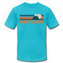 California T-Shirt - Retro Mountain Unisex California T Shirt - turquoise
