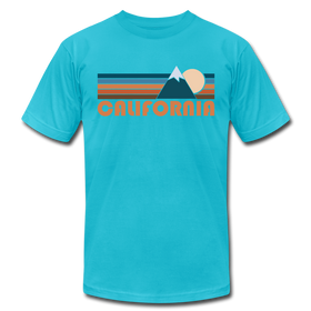 California T-Shirt - Retro Mountain Unisex California T Shirt - turquoise