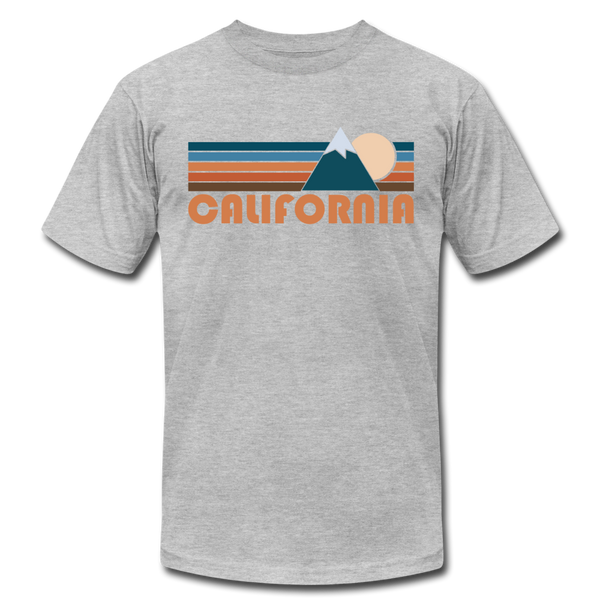 California T-Shirt - Retro Mountain Unisex California T Shirt - heather gray
