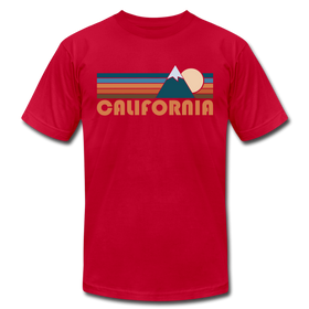California T-Shirt - Retro Mountain Unisex California T Shirt - red
