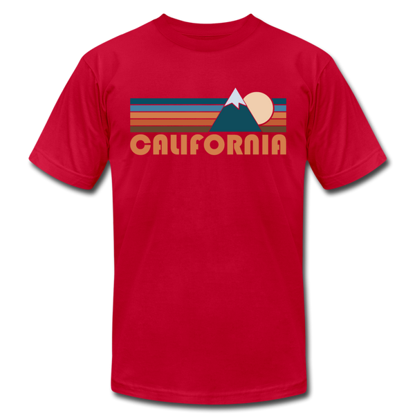 California T-Shirt - Retro Mountain Unisex California T Shirt - red