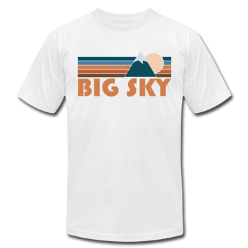 Big Sky, Montana T-Shirt - Retro Mountain Unisex Big Sky T Shirt - white