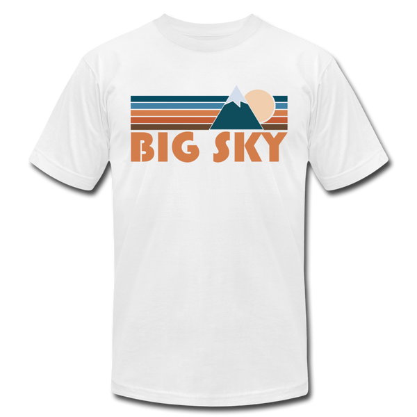 Big Sky, Montana T-Shirt - Retro Mountain Unisex Big Sky T Shirt - white