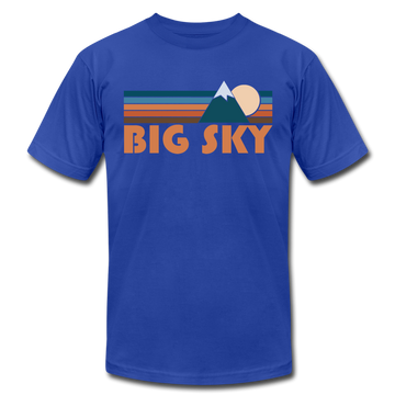 Big Sky, Montana T-Shirt - Retro Mountain Unisex Big Sky T Shirt - royal blue