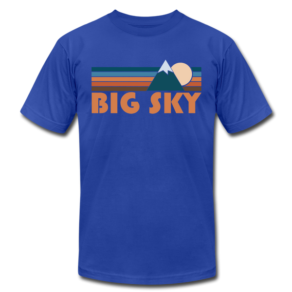 Big Sky, Montana T-Shirt - Retro Mountain Unisex Big Sky T Shirt - royal blue